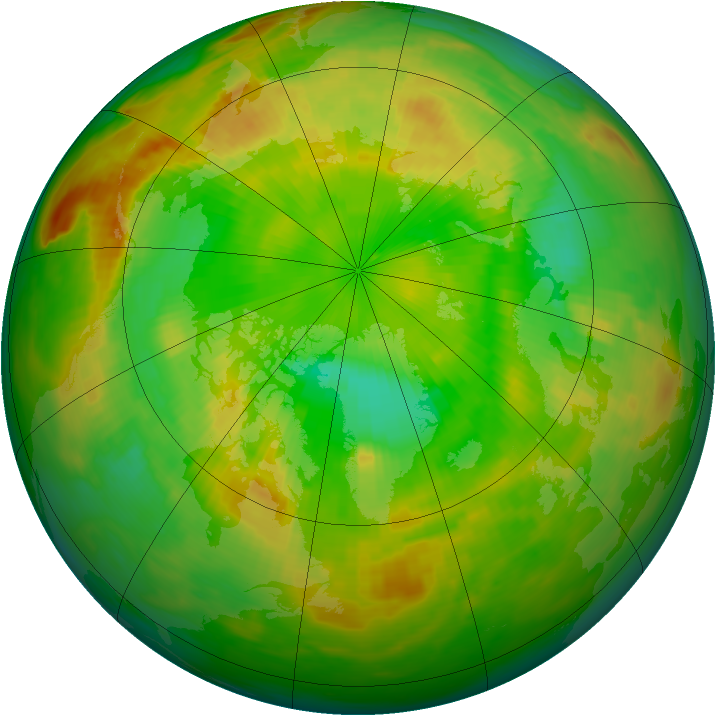 Arctic ozone map for 22 June 1987